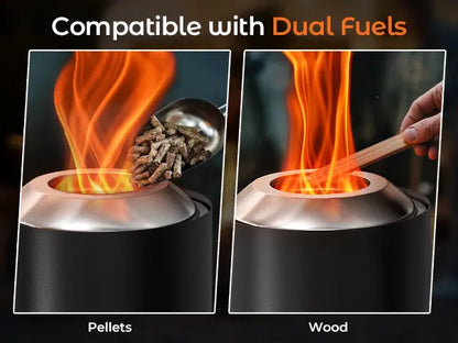 Outdoors Smokeless Fire Pit, 6.5-Inch Turbo Flame Tabletop Fire Pit