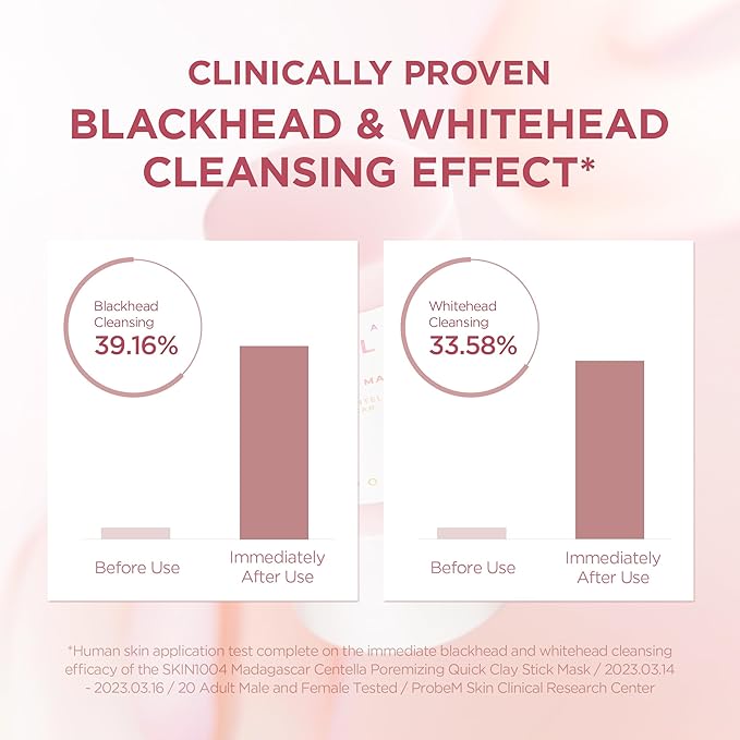 Pink Clay Pore Stick Mask: Himalayan Salt Minimize Pores, Centella Soothe