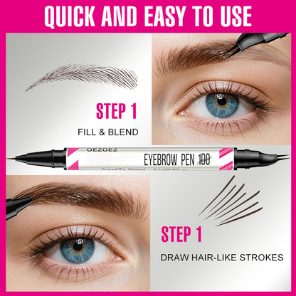 Curved Eyebrow Pen - 2-in-1 Microblading & Waterproof Finish