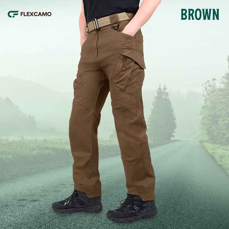 Men's Military Cargo Tactical Pants Ripstop Lightweight Cotton Stretch Combat Outdoor Hiking Pants