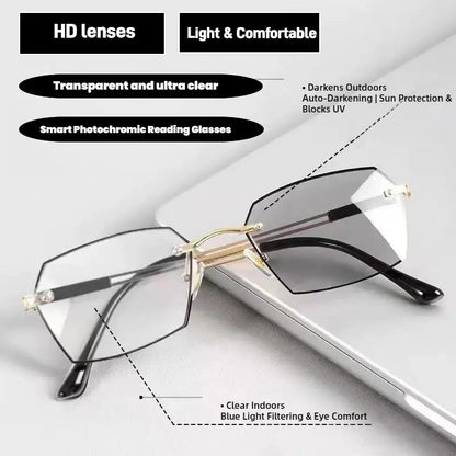 Anti-Blue Light Presbyopia Glasses，Unisex，Lightweight, Comfortable Fit,，Auto Zoom,，for Reading, Computer or TV