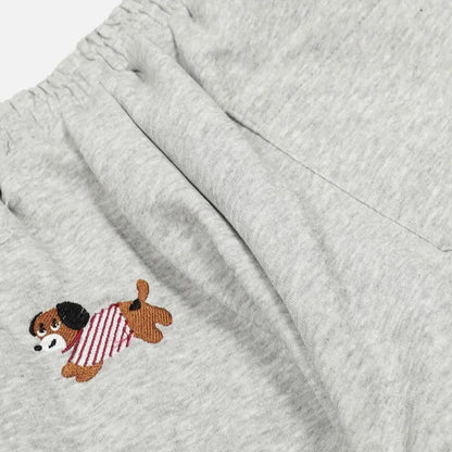 Unisex Embroidery Puppy Baggy Barrel Sweatpants Y2K Streetwear Loose Fit Vintage Joggers