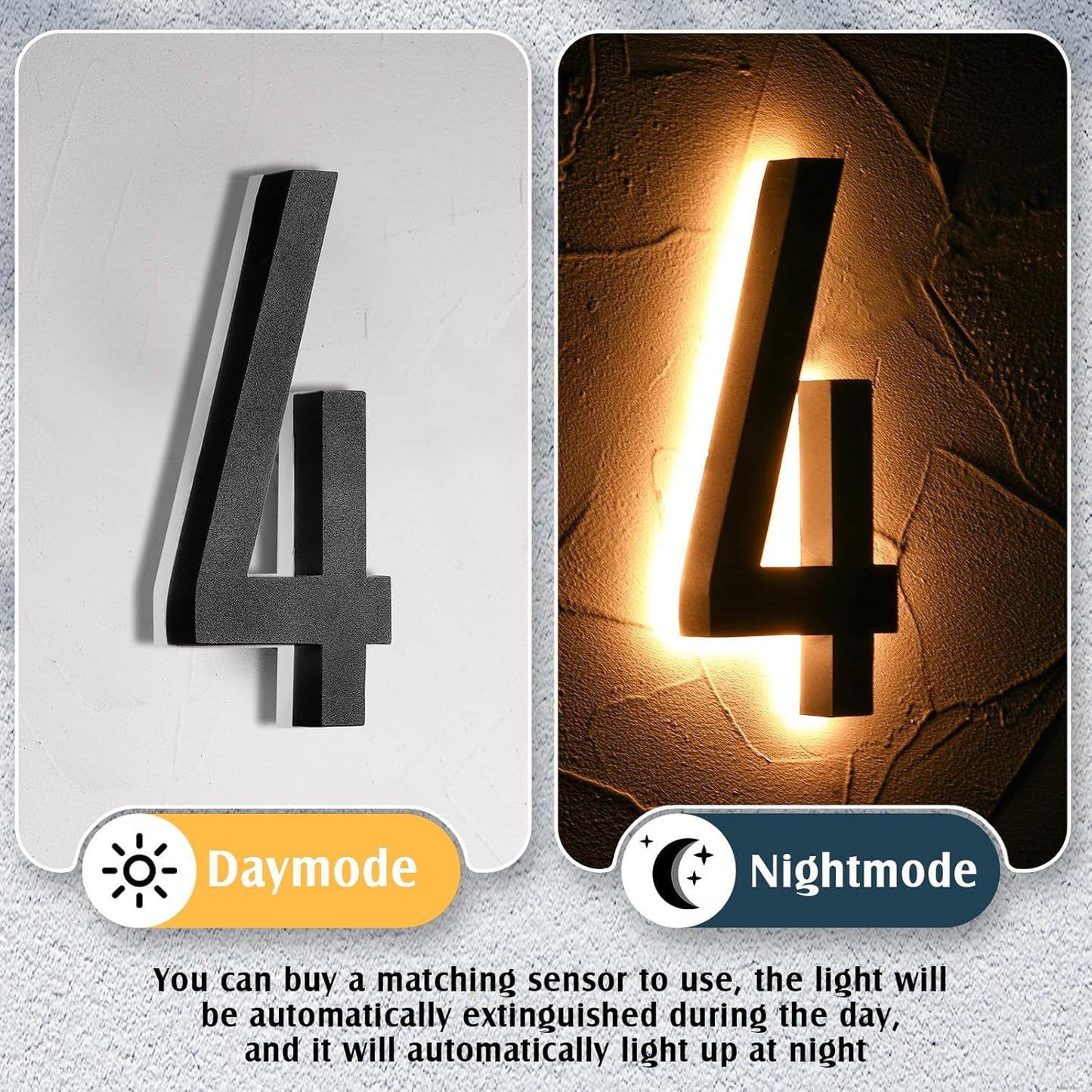 LED House Number 0-9 for Outside Large Address Lighted Number Waterproof Modern Lighted 12v Dc Low Voltage LED Illuminated