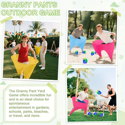 Granny Pants Yard Game Set,Giant Pants, with Bouncy Ball and Pump, Large Outdoor Day Family Fun Party Toss Game