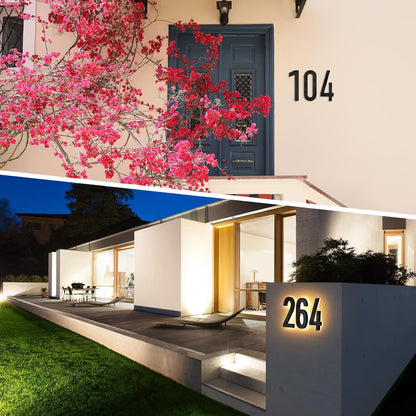 LED House Number 0-9 for Outside Large Address Lighted Number Waterproof Modern Lighted 12v Dc Low Voltage LED Illuminated