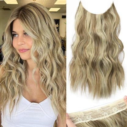 Invisible Wire Hairpiece – Pre-Cut Layered Extensions, 6 Clips