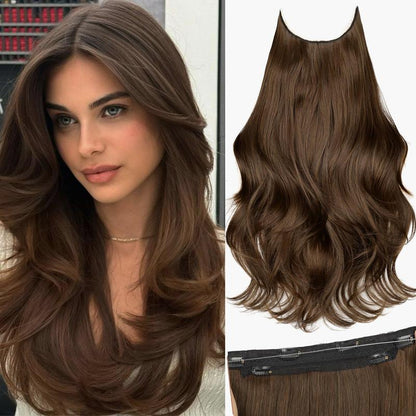 Invisible Wire Hairpiece – Pre-Cut Layered Extensions, 6 Clips