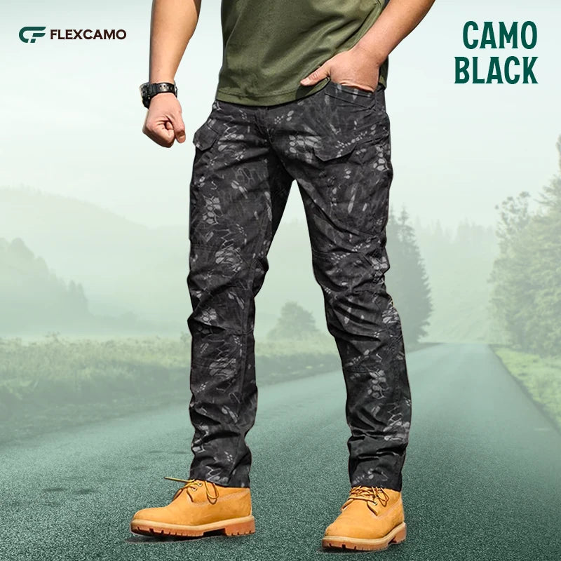 Men's Military Cargo Tactical Pants Ripstop Lightweight Cotton Stretch Combat Outdoor Hiking Pants