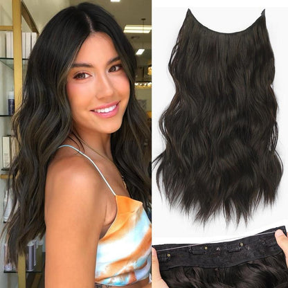 Invisible Wire Hairpiece – Pre-Cut Layered Extensions, 6 Clips