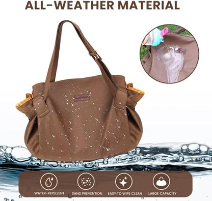 The Toted Blanket - 2-in-1 Beach Bag and Picnic Blanket, Sand Repellent & Water Resistant, 42L Large Tote with Pockets