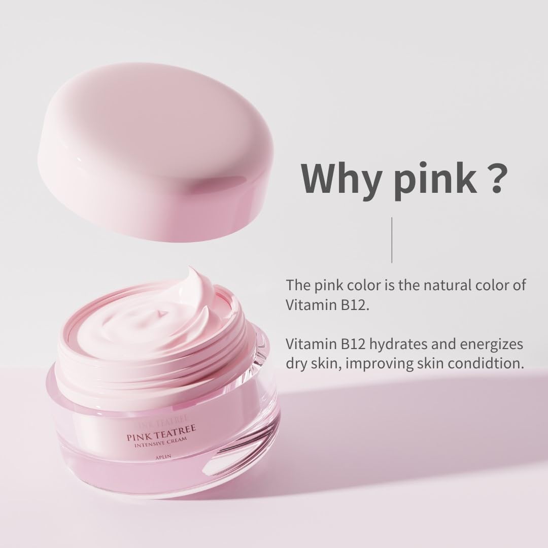✨ "Pink Tea Tree CICA Cream | Centella+Allantoin, Korean Glass Skin Secret 50g"