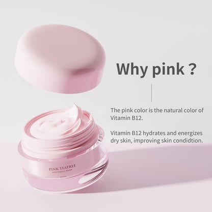 ✨ "Pink Tea Tree CICA Cream | Centella+Allantoin, Korean Glass Skin Secret 50g"