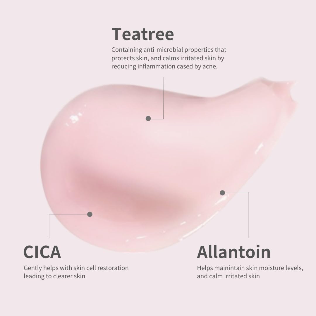 ✨ "Pink Tea Tree CICA Cream | Centella+Allantoin, Korean Glass Skin Secret 50g"