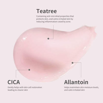 ✨ "Pink Tea Tree CICA Cream | Centella+Allantoin, Korean Glass Skin Secret 50g"