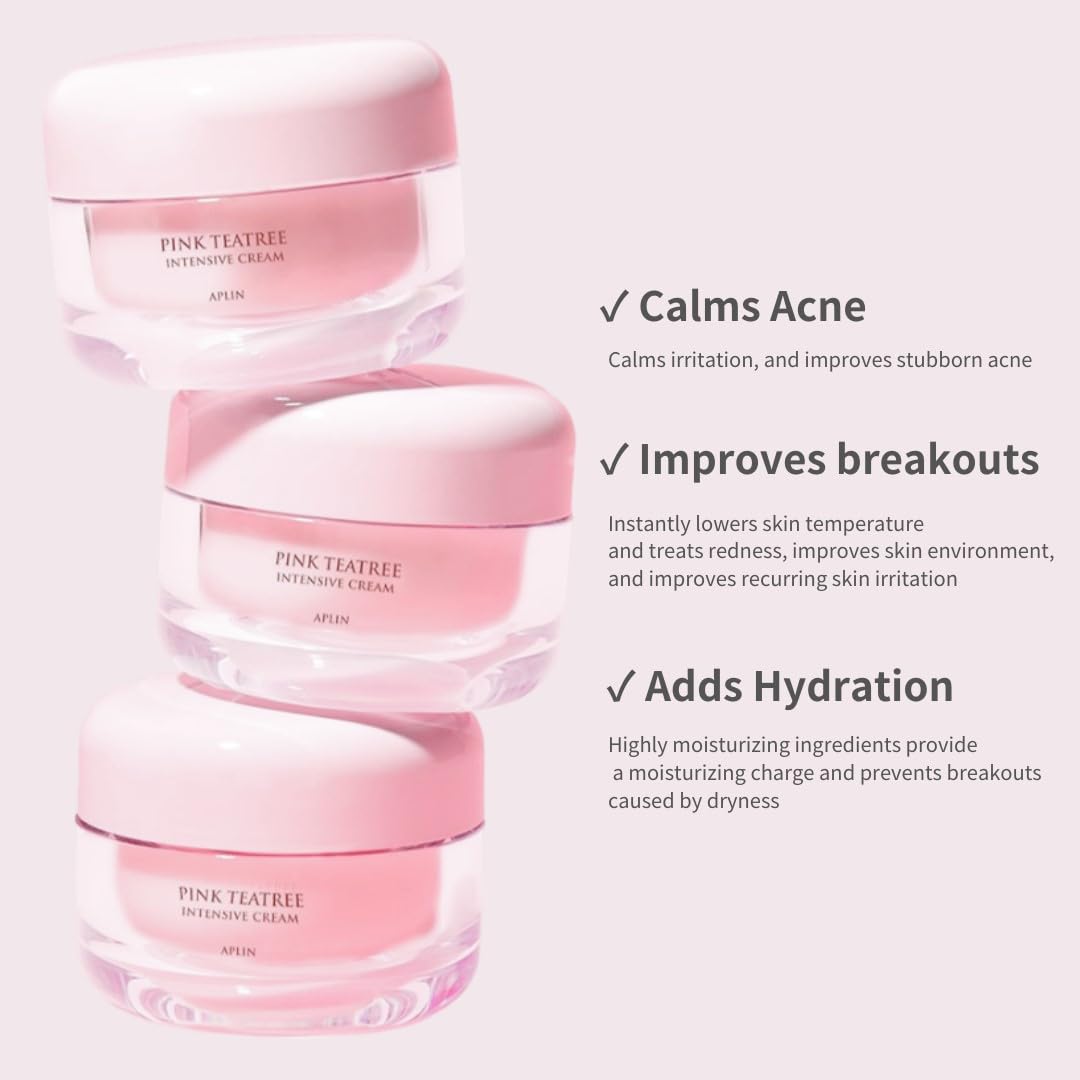 ✨ "Pink Tea Tree CICA Cream | Centella+Allantoin, Korean Glass Skin Secret 50g"