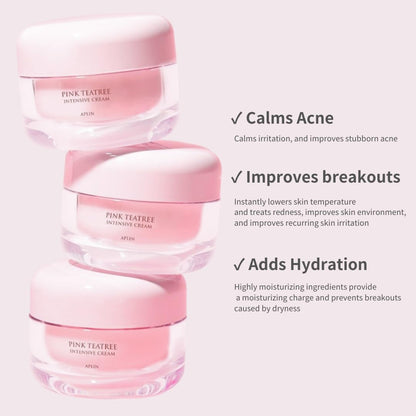 ✨ "Pink Tea Tree CICA Cream | Centella+Allantoin, Korean Glass Skin Secret 50g"