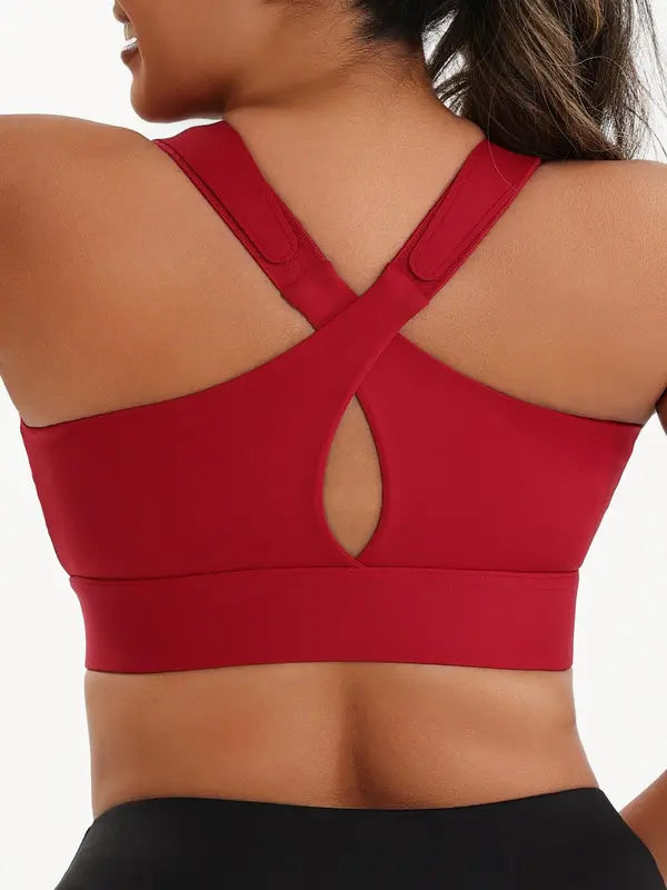 🏋️‍♀️ "Lock-in Comfort!" Adjustable Strap Sports Bra - Zip-Front Convenience, All-Day Breathable Wear