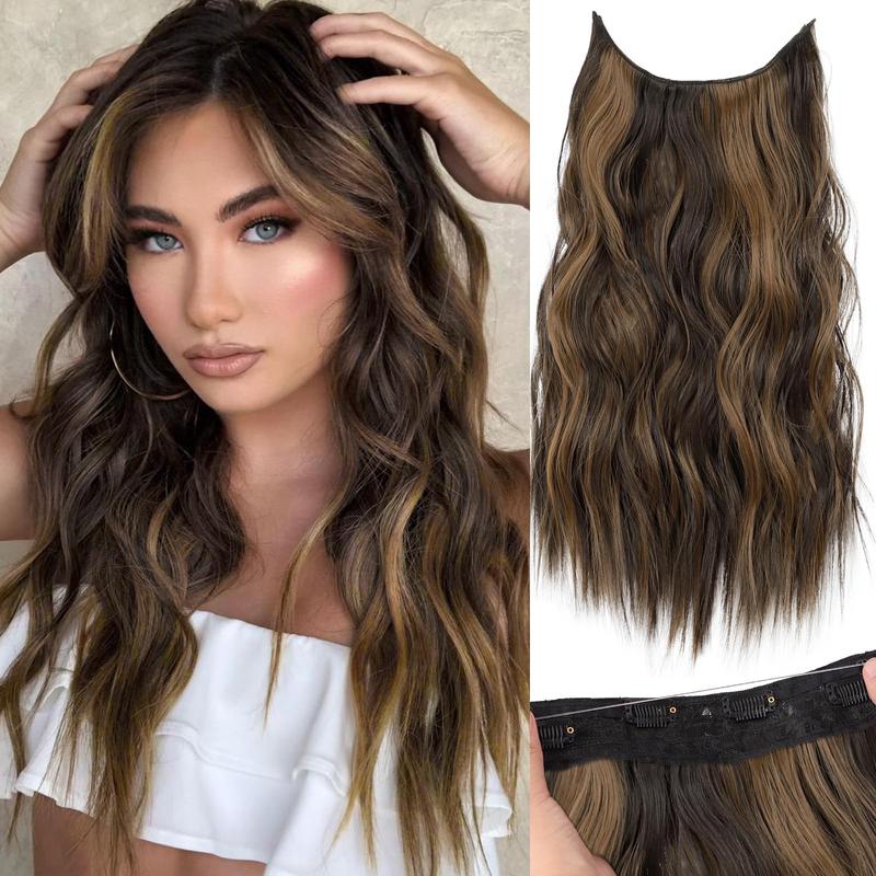 Invisible Wire Hairpiece – Pre-Cut Layered Extensions, 6 Clips