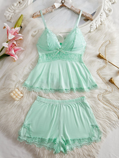 💃Womens Lingerie Set Pjs and Panty Set Camisole Set Modal Floral Fabric Lace sleep sets