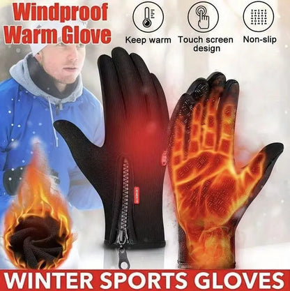 Outdoor Winter Gloves, Touchscreen and Windproof Full-Finger Gloves for Sports, Travel, and Daily Activities