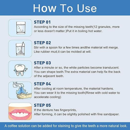 ✨ "Instant Smile Fix! Dental Repair Granules – Temporarily Fill Gaps & Secure Dentures in Minutes (30g, Energy Class A)" ✨
