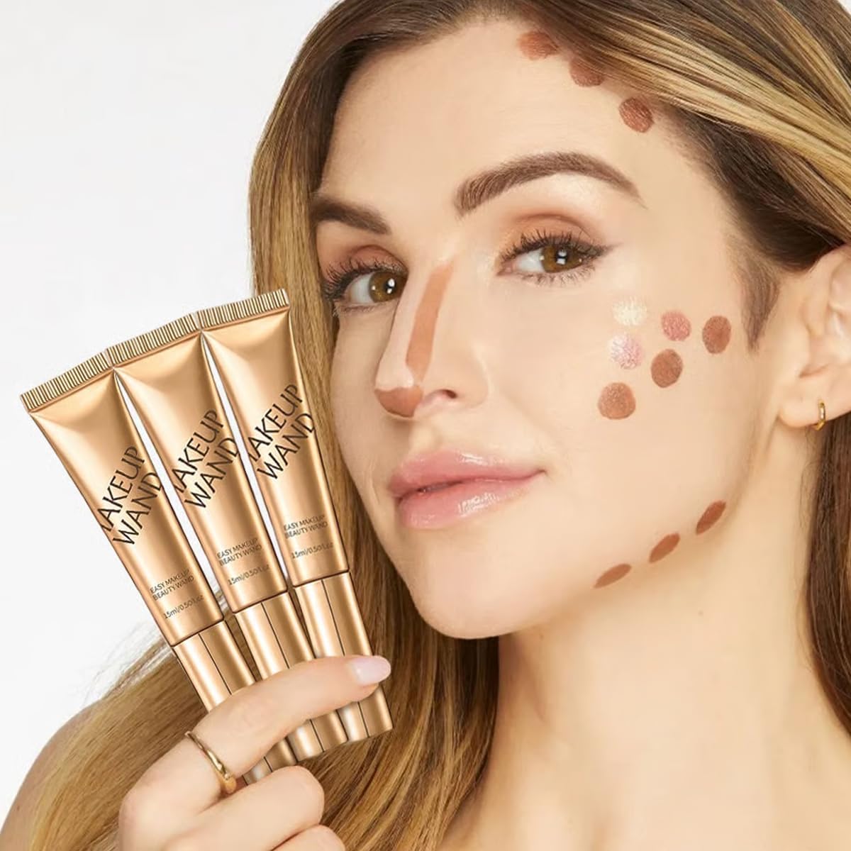 ✨"MUA’s Secret! Multi-Tasking Liquid Blush Stick – Brightens Tear Troughs & Smile Lines in One Swipe"