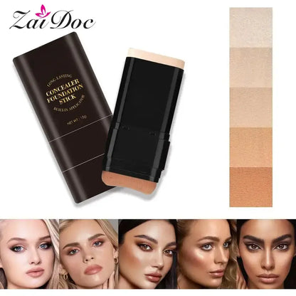 ✨ "Base Makeup Duo｜Concealer Foundation Stick + Blush Highlighter Stick Set"