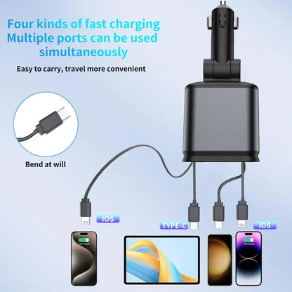 Starlight In Car Roof Retractable Car Charger with Lightning Cable