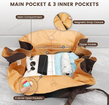 The Toted Blanket - 2-in-1 Beach Bag and Picnic Blanket, Sand Repellent & Water Resistant, 42L Large Tote with Pockets