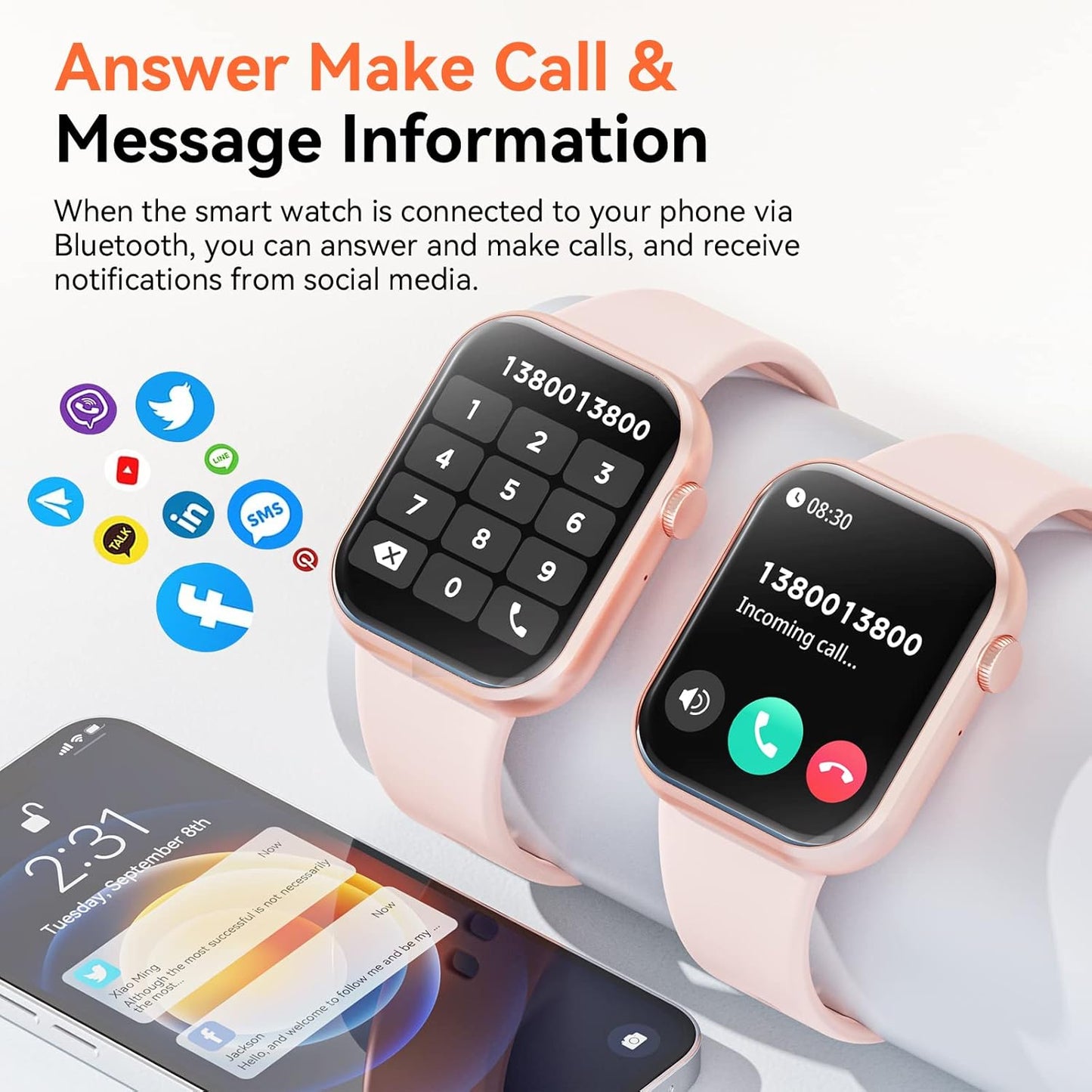 Smart Watch – Calls, Fitness Tracking & Custom Dials for iOS/Android