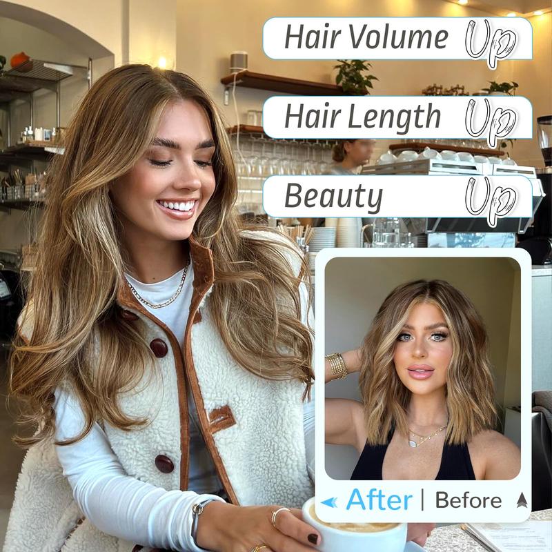 Invisible Wire Hairpiece – Pre-Cut Layered Extensions, 6 Clips