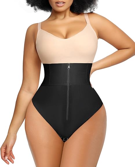 High-waisted body-shaping thong