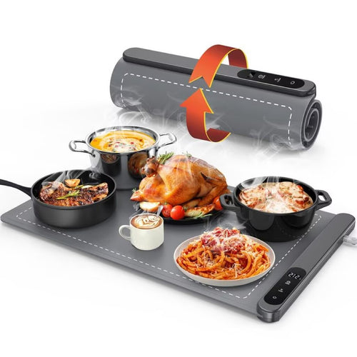 Electric Food Warming Mat with 6 Temperature Levels & 6-Hour Timer