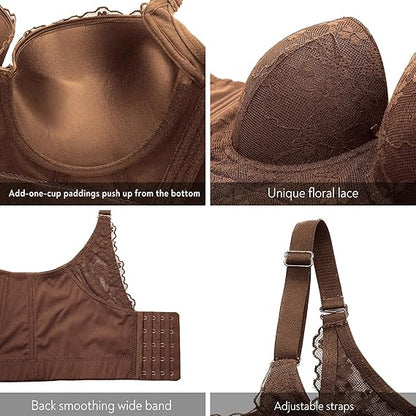 Lace Push Up Bras for Women Corset Top Bustier Padded Underwire Bras