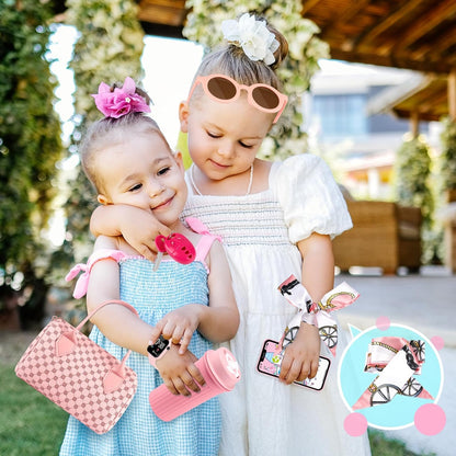 ✨ "Little Princess Dream Purse – 32PCS Pretend Play Set with Makeup, Phone & Glam Accessories!" ✨
