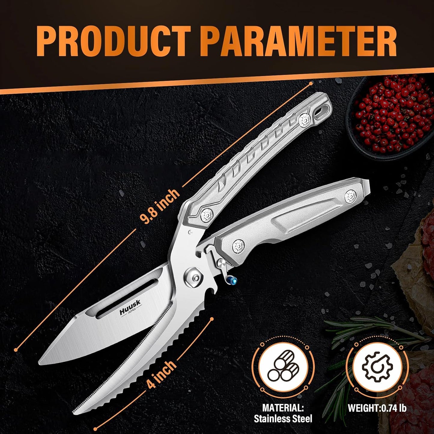 Heavy Duty Poultry Shears – Cut Through Chicken Bones & Turkey with Ease!