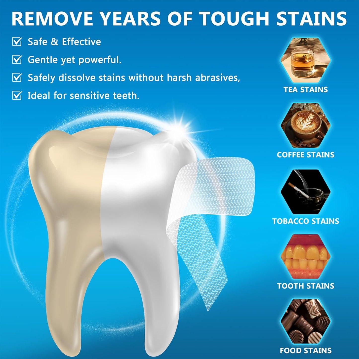 🦷 "Ditch the Sensitivity! Safe Whitening Strips That Actually Work – 28 Count"