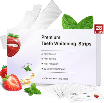 🦷 "Ditch the Sensitivity! Safe Whitening Strips That Actually Work – 28 Count"