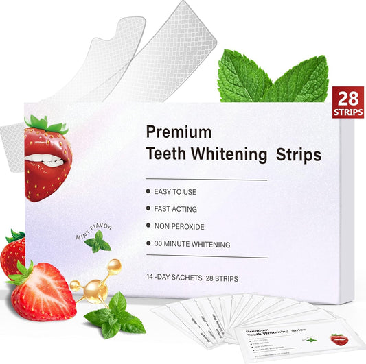 🦷 "Ditch the Sensitivity! Safe Whitening Strips That Actually Work – 28 Count"