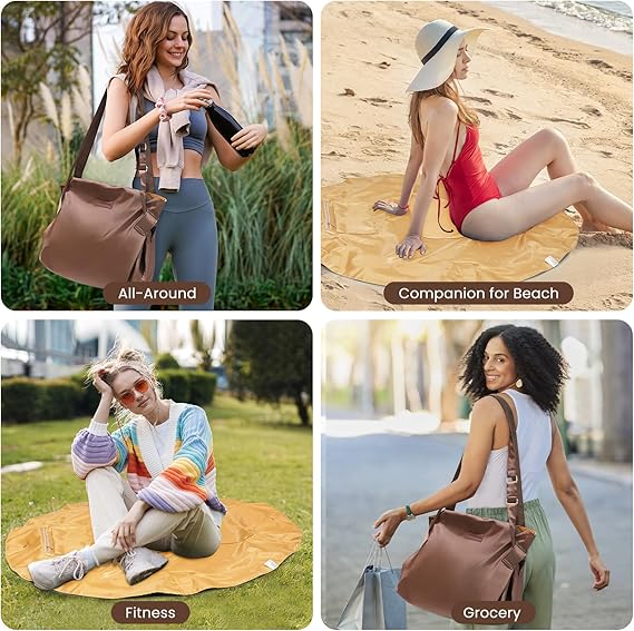 The Toted Blanket - 2-in-1 Beach Bag and Picnic Blanket, Sand Repellent & Water Resistant, 42L Large Tote with Pockets