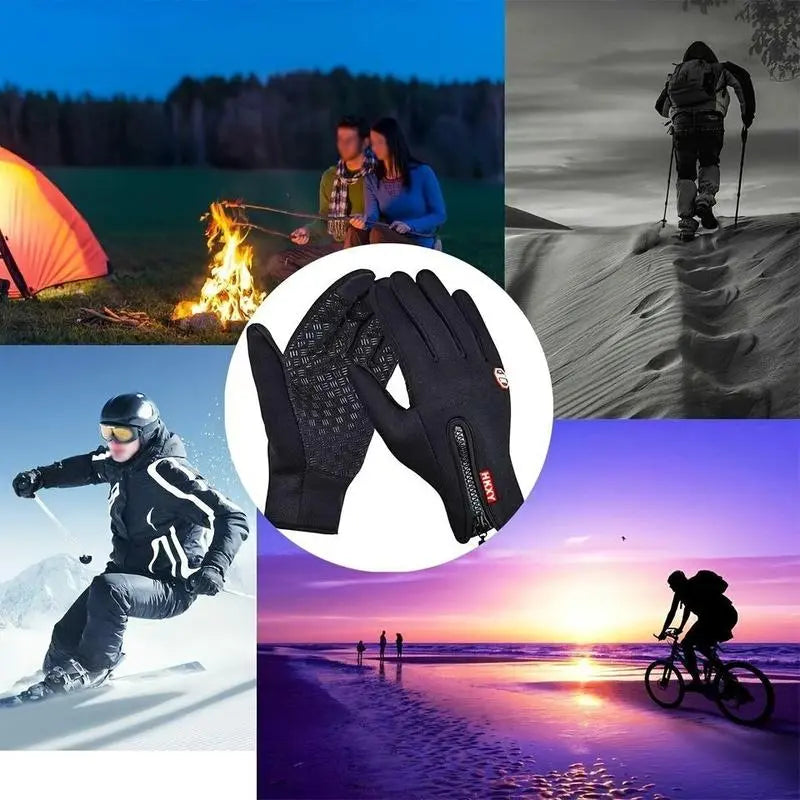 Outdoor Winter Gloves, Touchscreen and Windproof Full-Finger Gloves for Sports, Travel, and Daily Activities
