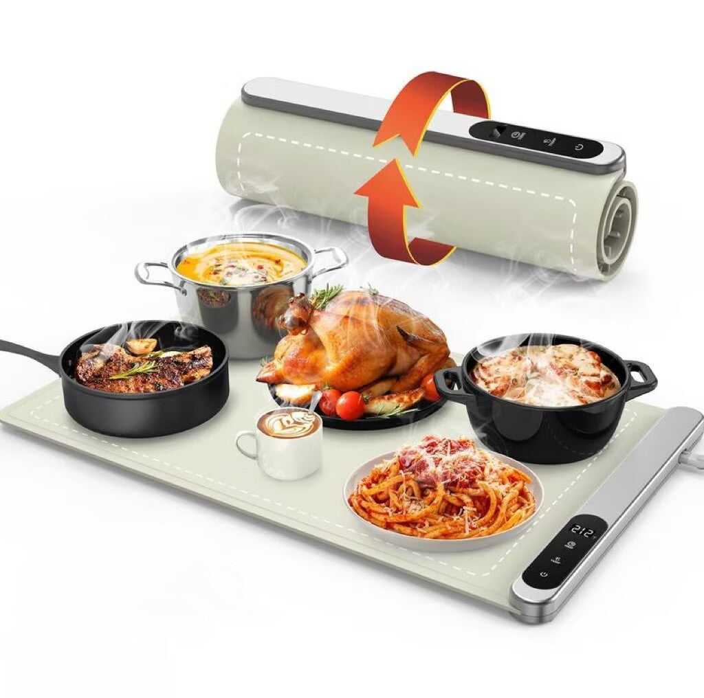 Electric Food Warming Mat with 6 Temperature Levels & 6-Hour Timer