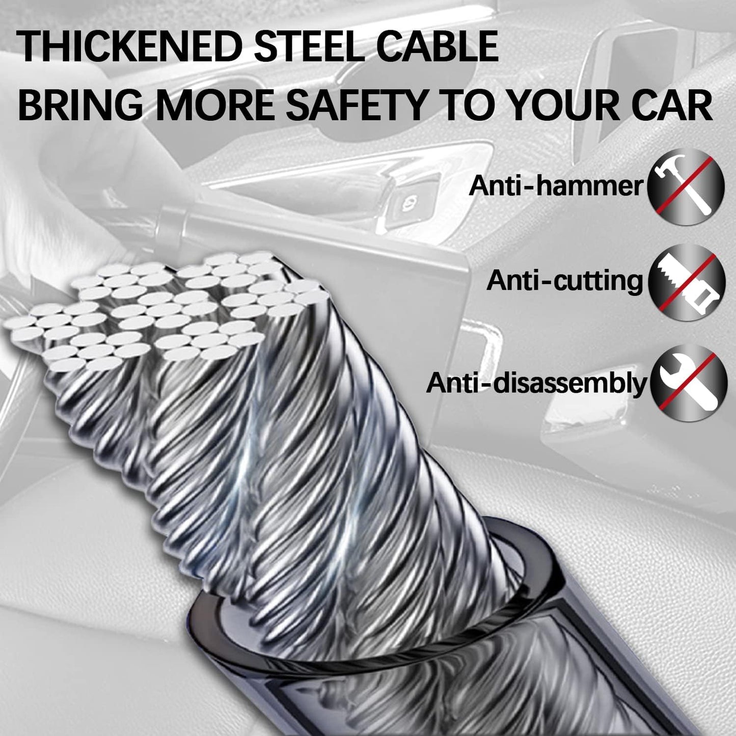 Anti-Theft Device Steering Wheel Lock Universal Steering Wheel and Seat Belt Lock