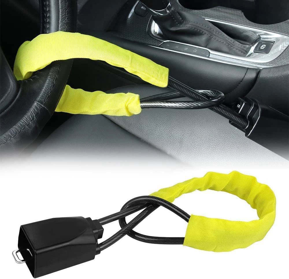 Anti-Theft Device Steering Wheel Lock Universal Steering Wheel and Seat Belt Lock