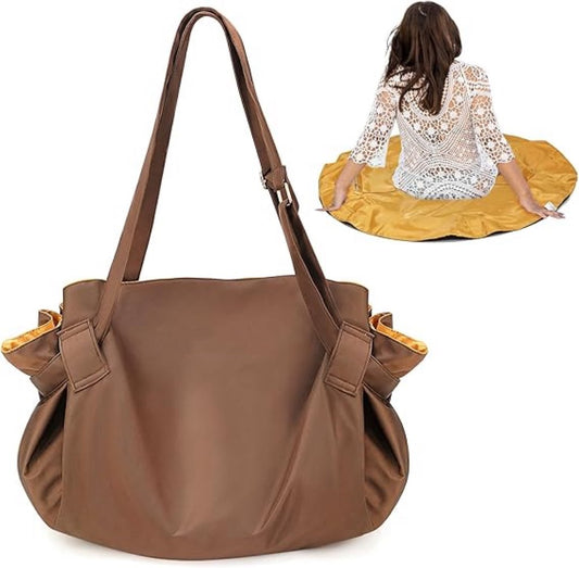 The Toted Blanket - 2-in-1 Beach Bag and Picnic Blanket, Sand Repellent & Water Resistant, 42L Large Tote with Pockets