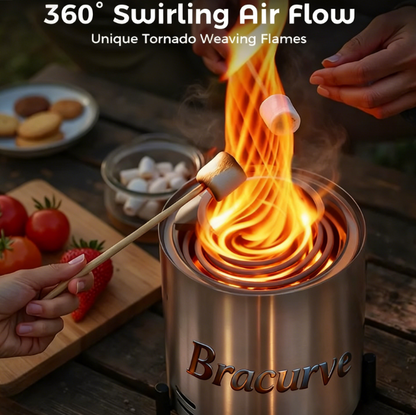 Outdoors Smokeless Fire Pit, 6.5-Inch Turbo Flame Tabletop Fire Pit