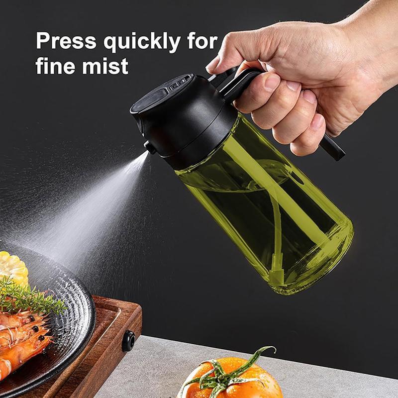 2-Pack Dark Glass Oil Sprayer – 16oz Light-Blocking Bottle for Cooking & Air Fryer