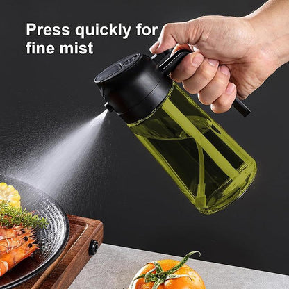 2-Pack Dark Glass Oil Sprayer – 16oz Light-Blocking Bottle for Cooking & Air Fryer