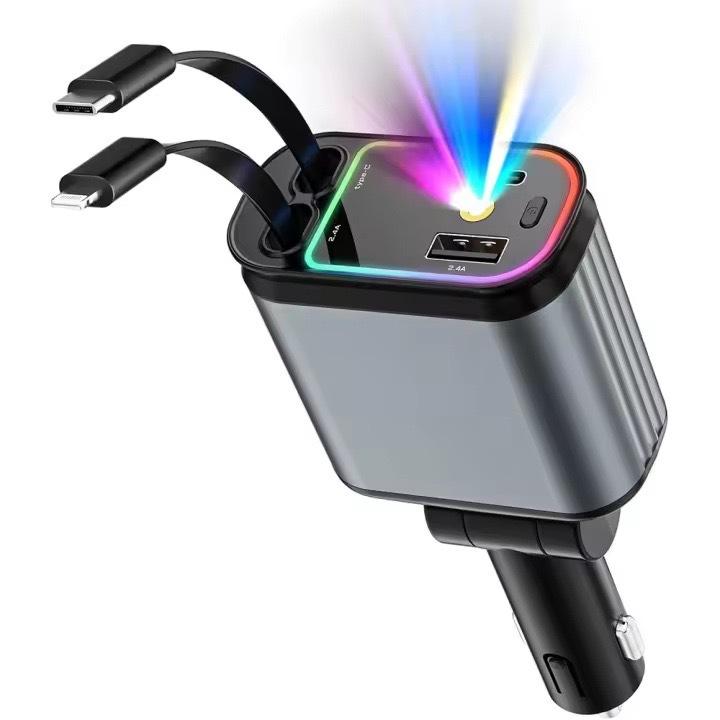Starlight In Car Roof Retractable Car Charger with Lightning Cable