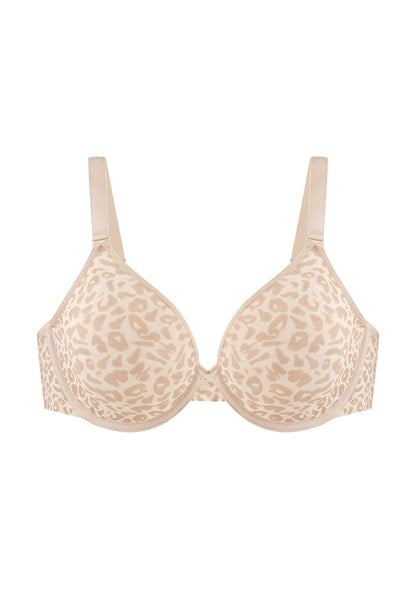 Leopard wild Unlined Plus Size Breathable Soft Mesh No Padding Underwire Bra